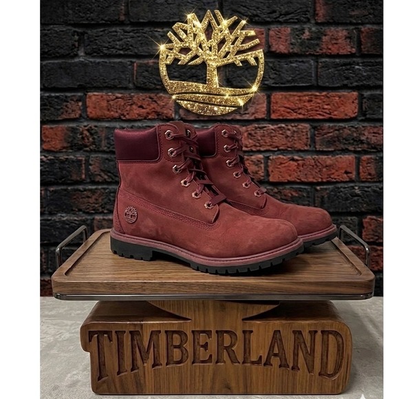 Timberland Shoes - Timberland❤️ Premium 6" Waterproof‎ Boots Burgundy Maroon Nubuck Gorpcore boho